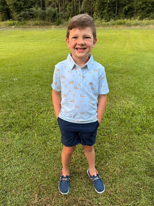 RTS - Blue Duck Print Polo