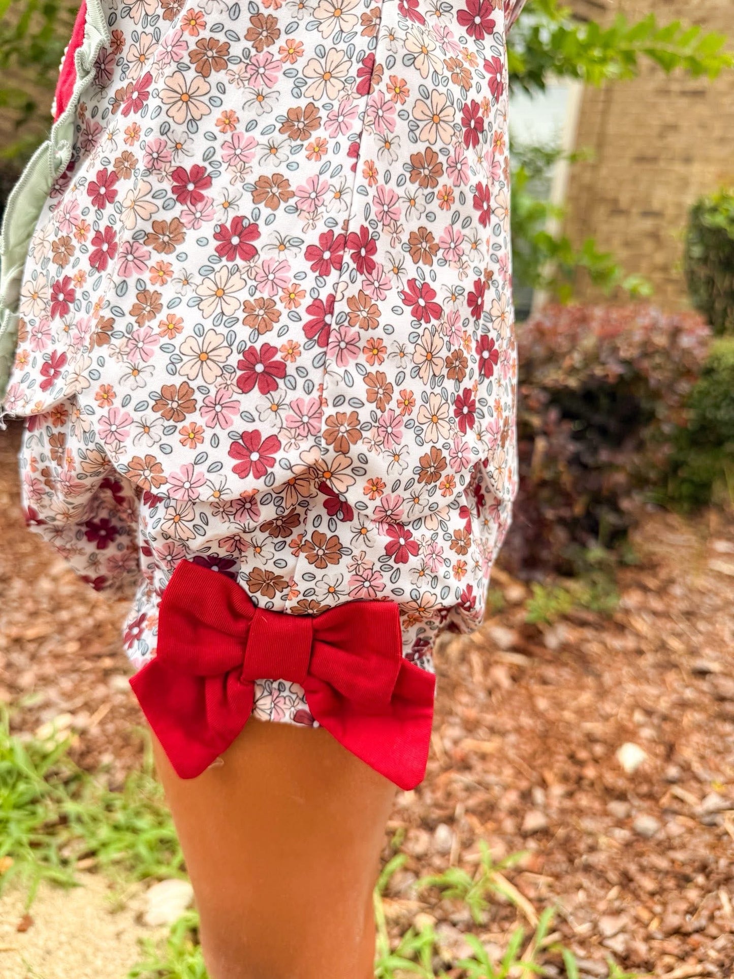 RTS-Crimson Pumpkin/Bow Diaper Set