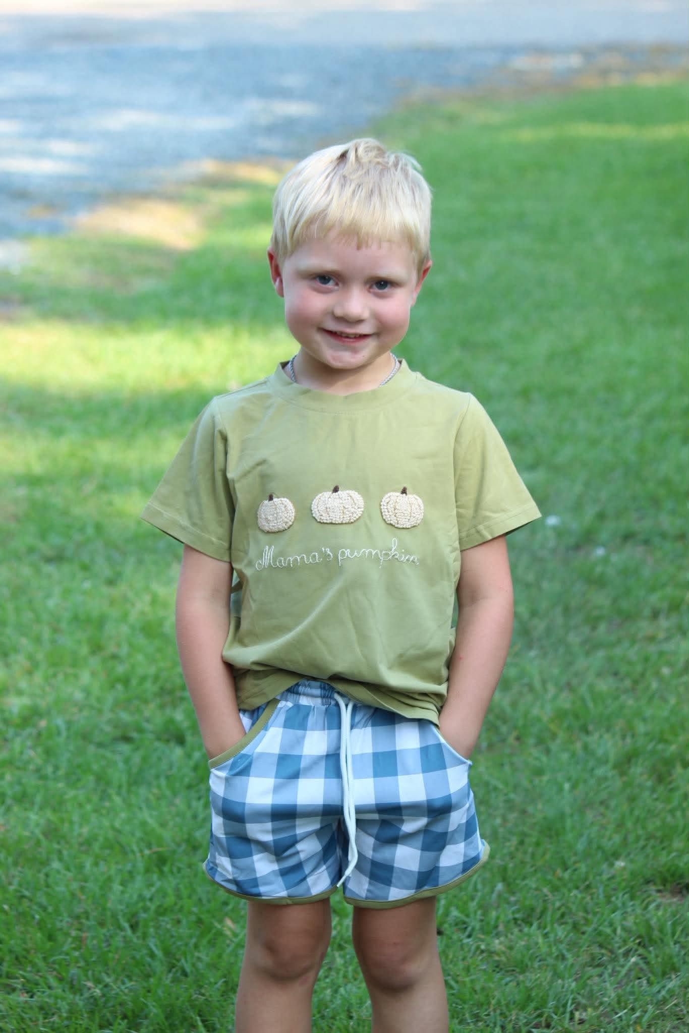 RTS - Boy Mama’s Pumpkin Trio Short Set