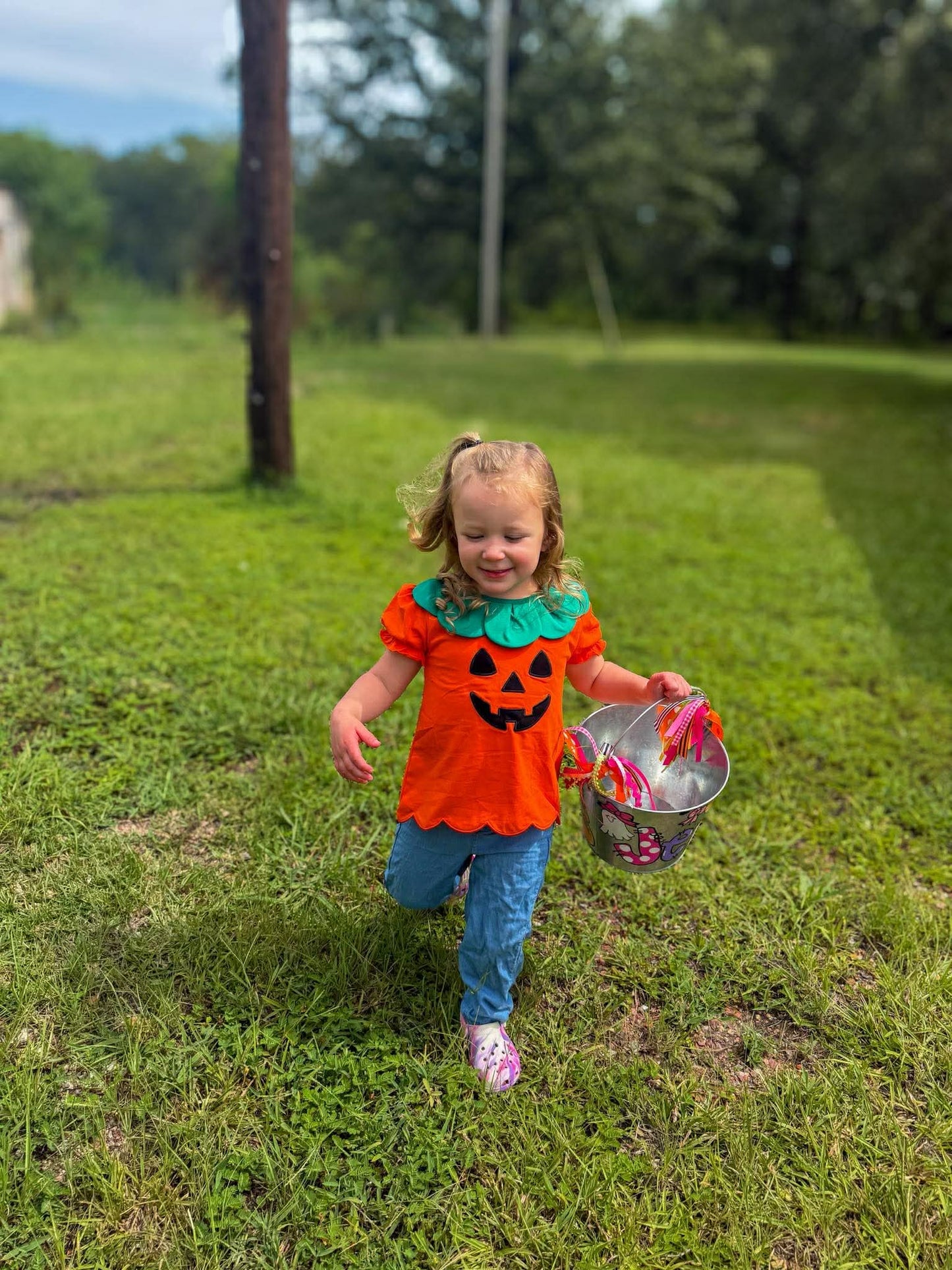 RTS - Girl Orange Pumpkin Tee