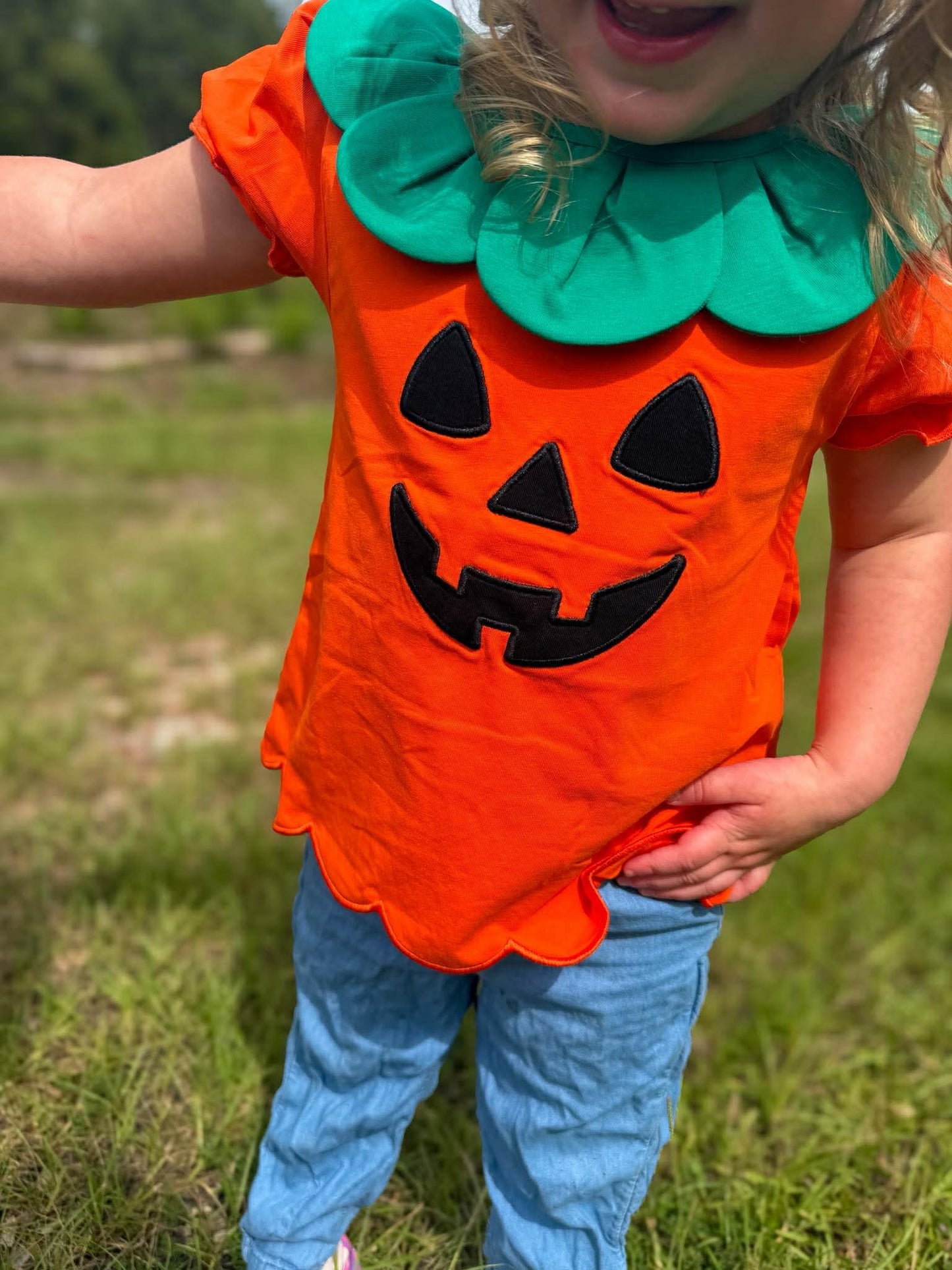 RTS - Girl Orange Pumpkin Tee