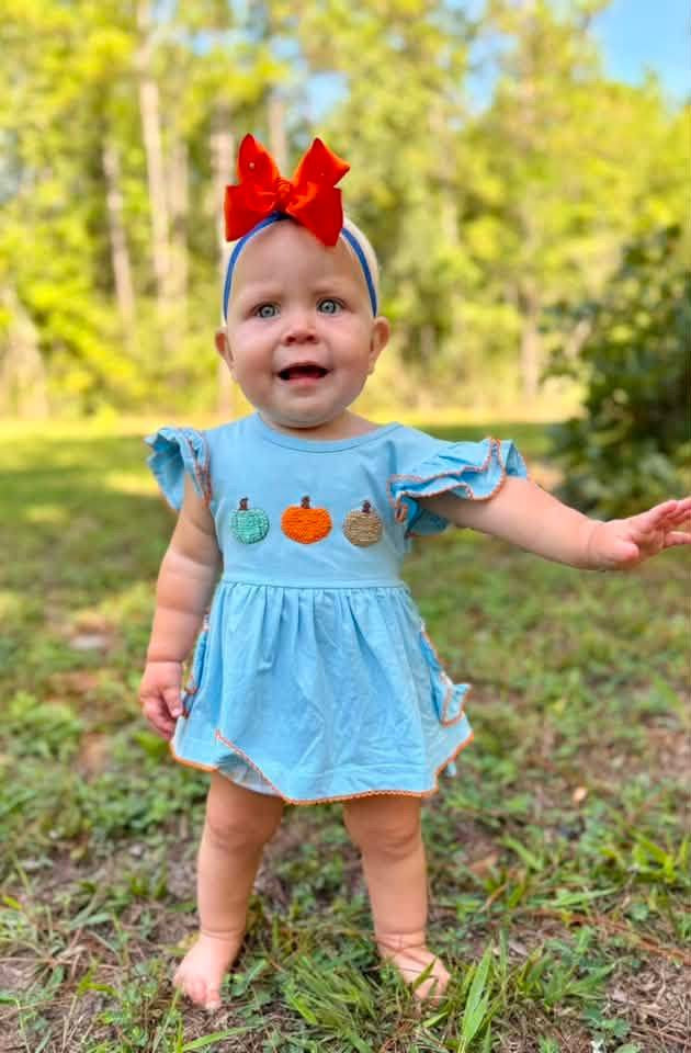 RTS - Girl Pumpkin Trio Diaper Set